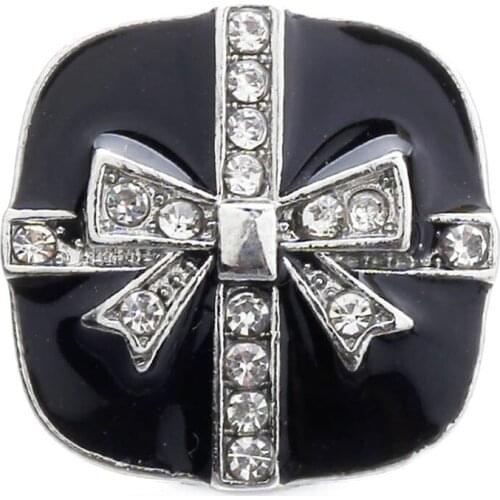 5pcs/lot New Snap Buttons Jewelry Painting Oil Crystal Gift 18mm Snap Buttons Fit Snap Necklace Women DIY Jewelry