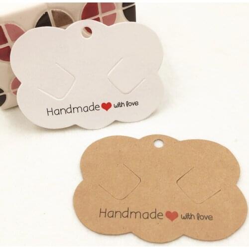 6.5x9 cm kraft paper DIY handmade blank hair card products packing card paper hair clip display card 100 pcs