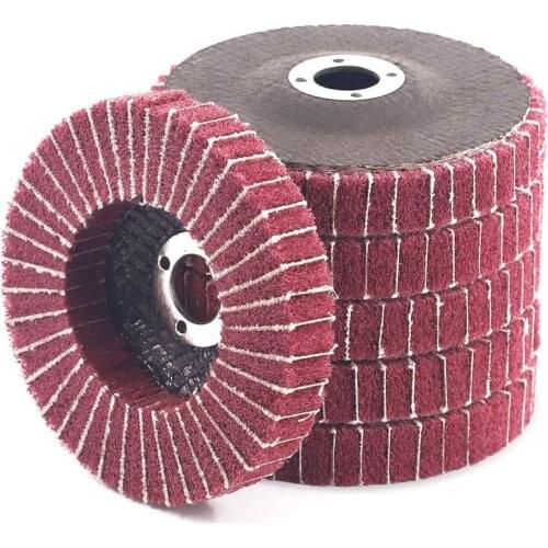 6PCS 4 Inch 240 Grit Red Nylon Fiber Flap Discs with Sandpaper,perfect for Paint Remove & Stainless Steel Tube Polishing