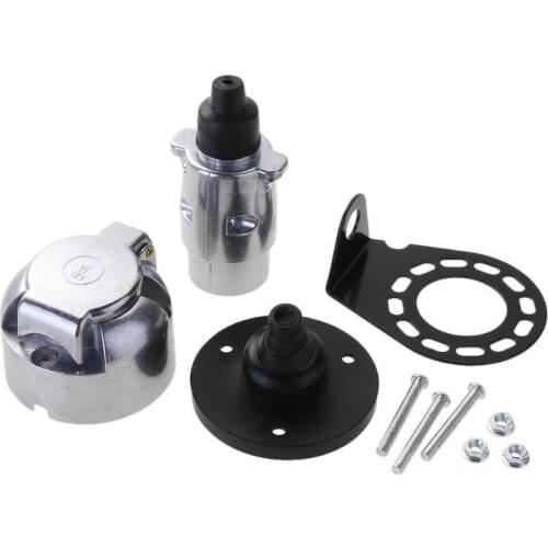 7 Way RV Boat Truck Trailer Metal Plug Connector Adapter with Socket Kit for American Standard Car Auto Car Styling Accessory