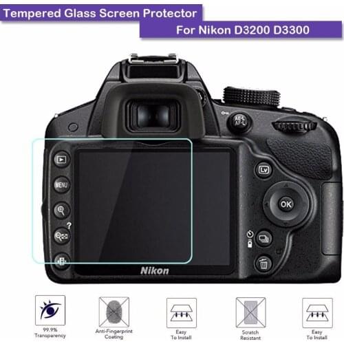 9H Tempered Glass LCD Screen Protector Shield Real Glass Film for Nikon D3200 D3300 D3400 Camera Accessories