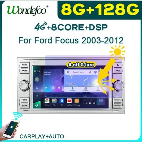 Carplay 2 din Android 10 Car radio For Ford Focus 2005- 2007 Multimedia Player autoradio stereo GPS Navigation auto screen 2din