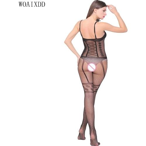 Fishnet Bodysuit Off Shoulder Bodystockings Sexy Lingerie Fishnet Hollow Out Female Teddies Exotic Women Bodysuits Sexy Costumes