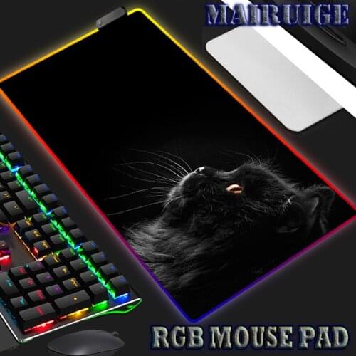 RGB Large PC Gaming Kitten Mouse Pad Gamer Computer Cute Cat Mouse Mat XXL Mousepad Desk Mat Backlight Carpet for Keyboard Mause