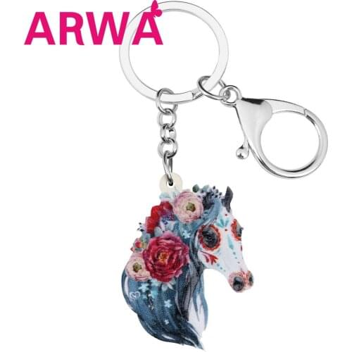 ARWA Acrylic Halloween Unicorn Keychains Keyring Cute Animal Key Chain Jewelry For Women Men Teens Novelty Gift Bag Accessories