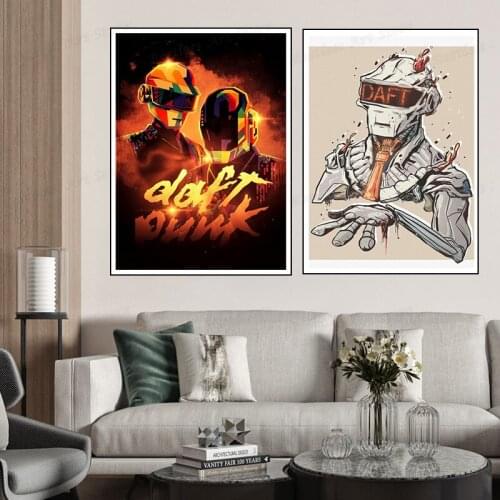 Daft Punk Canvas Prints Poster Alternative Abstract Art Painting Decorative Paintings for Cafes and Bars