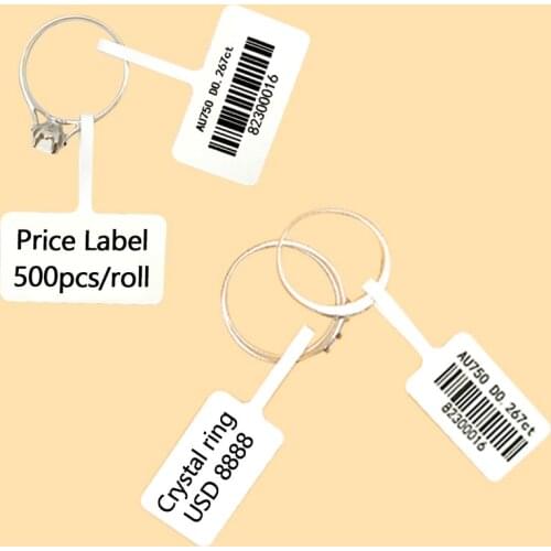 500Pcs Blank Price Size Tag Stickers Jewelry Tags Thermal Paper Label Hang Tags for Earring Ring Necklace Bracelet 70*30/70*25mm