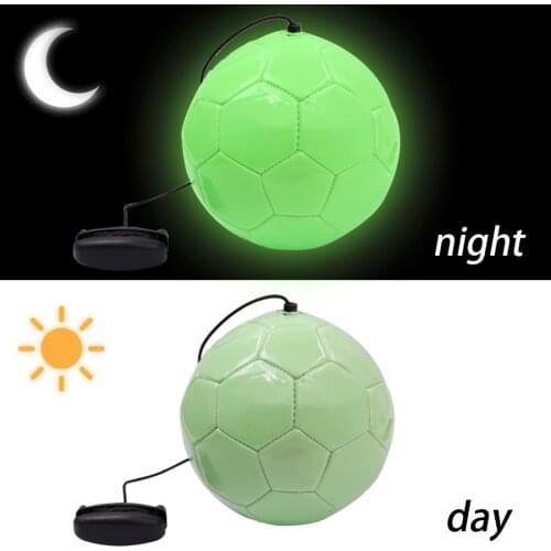New Football Fluorescence Training Ball Kick Soccer Ball TPU Size2 With String Beginner Trainer For Practice Belt Training Ball