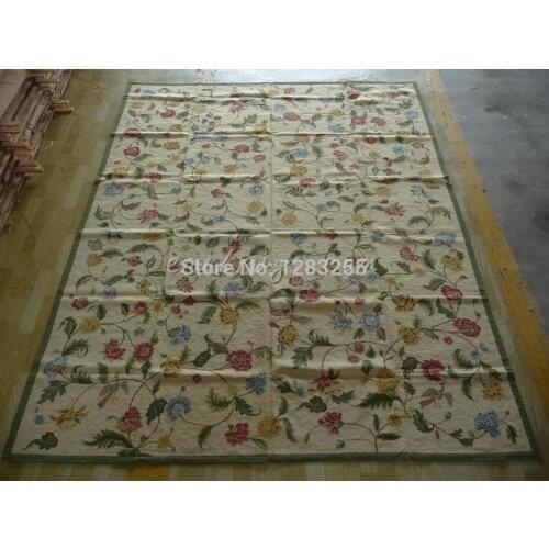 French Regional Rug With Large Needle Point Hand Stitched Needlepoint Throw Knitted Sofa Floor Use Wool Knitting Carpets