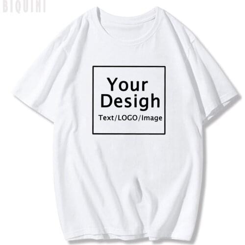 DIY Image Logo Text T Shirts Custom Made Unisex Harajuku Tees Graphic Summer Tops Printed O-Neck100% Cotton Short Sleeve Loose 4