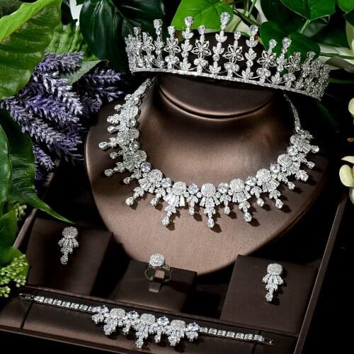 HIBRIDE Top Quality Women Girl Bridal 5pcs Jewelry Sets Select Beauty Flower Headdress Tiara Crown Women Wedding Bridal N-1610
