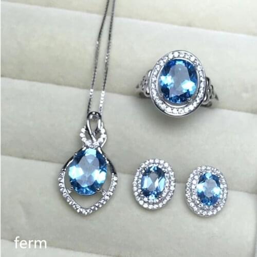 KJJEAXCMY exquisite jewelry 925 pure silver inlaid natural torpid stone jewelry pendant Pendant Earrings 4 sets