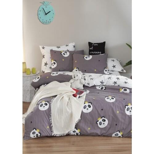 Bedding Set %100 Cotton With Pillowcase Duvet Cover Sets Linen Sheet Black Double Queen Size Quilt Covers Bedclothes Modern Cute