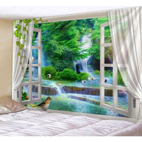 The Beautiful Scenery Outside The Window Wall Handing Tapestry Sandy Beach Picnic Towel
