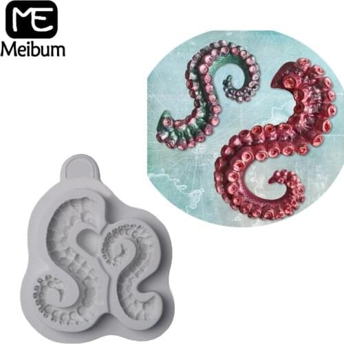 Meibum Cake Decorating Fondant Silicone Molds Sea-Monster Tentacles Mould Clay Pan Paste Craft Dessert Baking Pastry Form