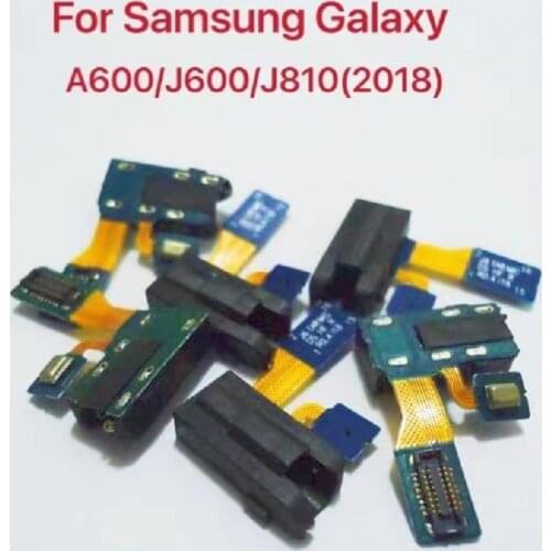 Headphone Microphone For Samsung J6 J8 A6 Plus 2018 J600 J600f J810 j810f A600 Phone New Earphone Audio Jack Mic Flex Cable