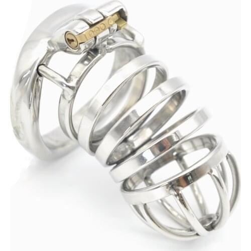 CHASTE BIRD Male Stainless Steel Cock Cage Penis Ring Chastity Device Catheter with Stealth New Lock Adult Belt Sex Toy A275