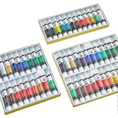 Acrylic Paint Set 24 Colours 12ml, Non Toxic Non Fading, Rich Pigment for Kids, Adults, Beginner & Professional Artists