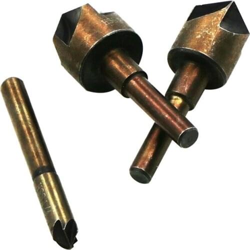 5pcs 1/4,3/8,1/2,5/8,3/4 High Speed Steel Drill Bit Three-point Wood Countersunk Head Drill Set 82° Five Chamfering Knife