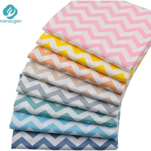Mensugen 50cm*160cm Multicolor Chevron Stripes Cotton Patchwork Fabric to Quilting Pillows Cushions cover Baby Bedsheet Tissue