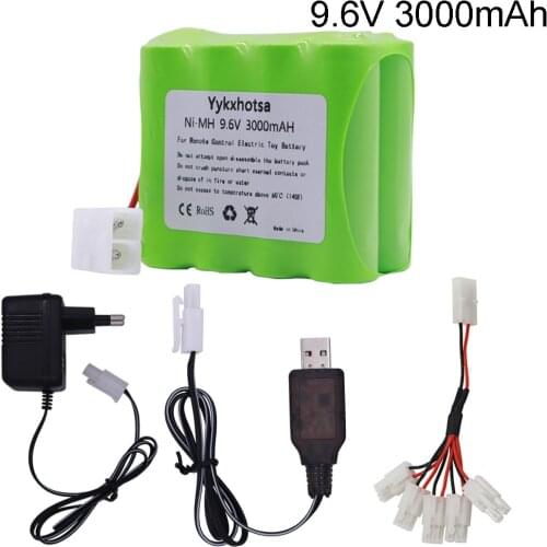 9.6V 3000mAh NI-MH battery Tamiya Plug with USB charger for RC Toys Electric toys security lighting facilities AA battery 9.6 v