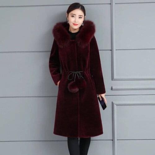 Mink Fur Coat Womens 2020 Winter New Hooded Outwear Long-sleeved Plus Size Mink Velvet Thickened Imitation Fur Coat Female Q261