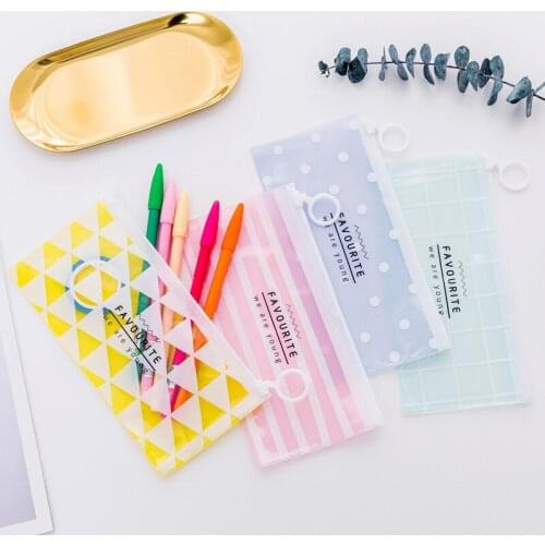 1 Piece New Korea School Stationery Lovely Cute Kawaii Creative PVC Envelope To Receive Bag Fresh Translucent Folder