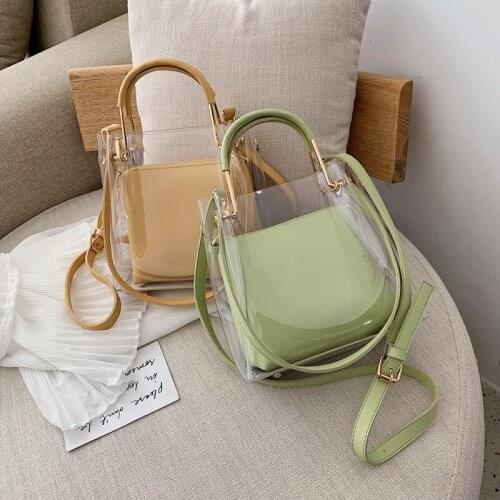 2021 popular new western style all-match texture fashion girl trend transparent personality picture jelly bag messenger shoulder