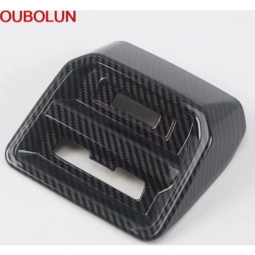 OUBOLUN For Volkswagen Tiguan MK2 2017 2018 2019 Rear Armrest USB Charger Frame Sticker Cover Trim Interior Accessories ABS