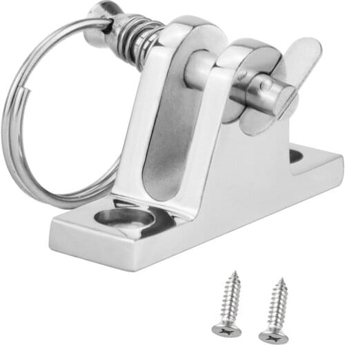Stainless Steel Deck Hinge Boat Bimini Top Fitting & Quick Release Pin Ring