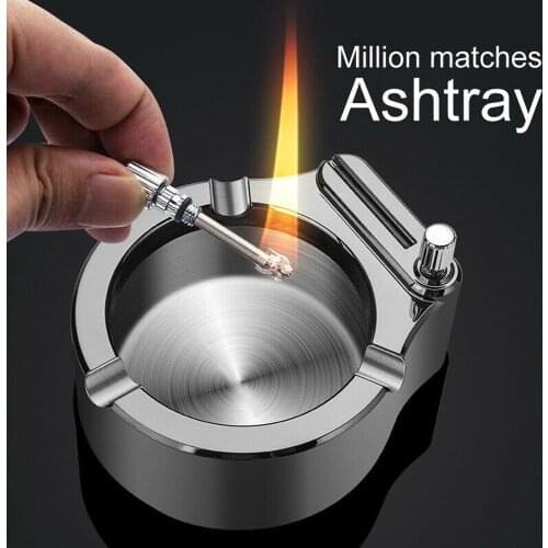 Retro Metal Ashtray Match Lighter Creative Cigarette Ash Tray Decorative Cigar Crafts Smoking Accessories Weed Mold
