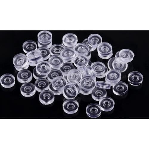 Xinyao 50pcs Non-pierced Round Anti-pain Cushion Transparent Silicone Ear Clip Cushion for DIY Jewelry Accessories Supplies