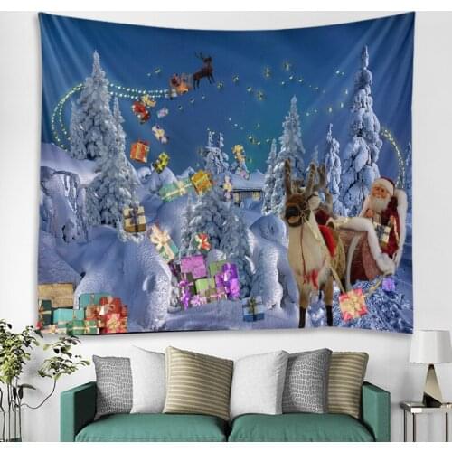 Christmas tapestry Santa Claus elk delivery gifts wall hanging tapestry holiday decoration household items decoration big blanke