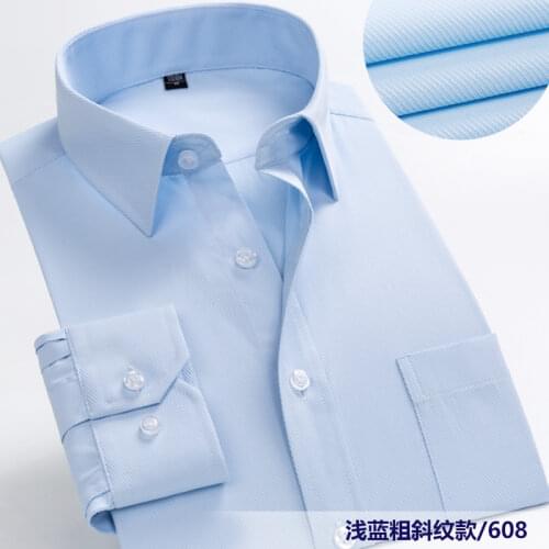 Men Business Casual Shirt Long Sleeve Striped Solid Color Mens Fashion Korean Style Clothing Blouse Camisa Shirts Dress Black