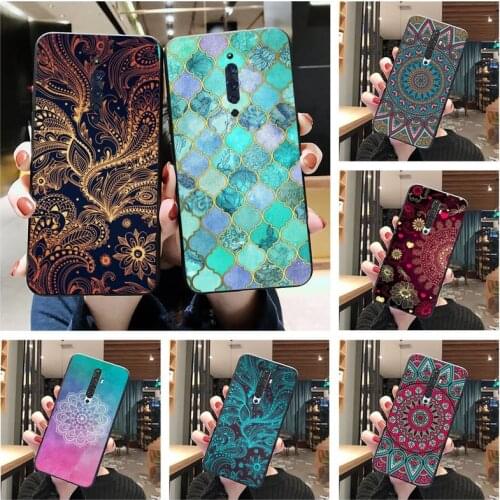 Sapphire Jade Stained Glass Mandalas Phone Case For Oppo A5 A9 2020 Reno2 z Renoace 3pro A73S A71 F11
