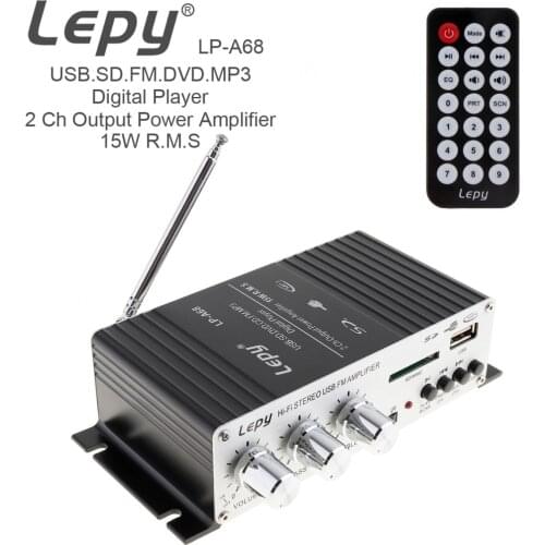 LEPY LP-A68 15Wx2 2CH Car Amplifier Digital Car HIFI Auto power amplifier Audio Player FM Radio Stereo amplifier wholesale