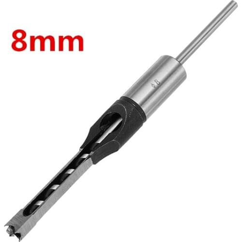 8mm HSS Woodworking Square Hole Drill Tool Saw Mortise Chisel Wood Drill Bit With Twist Drill DIY Tool for Square Hole Machine