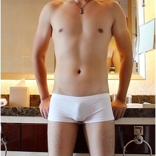 Men Cotton Boxer Low Waist Breathable U Convex Pouch Sexy Sissy Panties Slip Mans Underwear Smooth Underware One Piece Lingerie