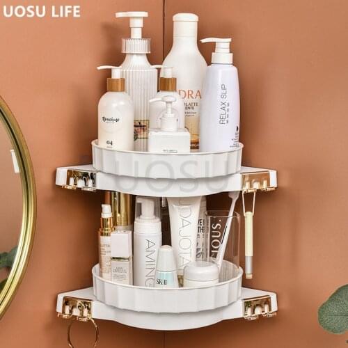 UOSULIFE 360° Rotating Storage Rack Multifunctional Seasoning Organizer Shelf Oilproof Non-slip Kitchen supplies Holder For Home