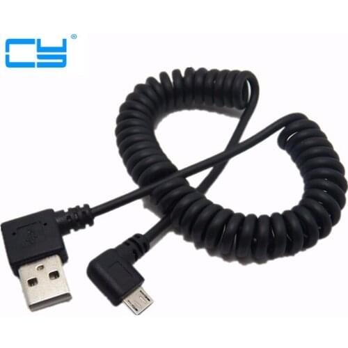 USB 90 Degree A Malmicro usb charging data cable bend left retractable spring line for Samsung phones oppo huawei xiaomi Mobile