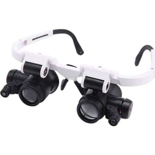 Wearing Magnifier 8/15/23X with LED Lamp Magnifying Glass Jewelry Monocle Appraisal Magnifier Coin Stamps Loupe