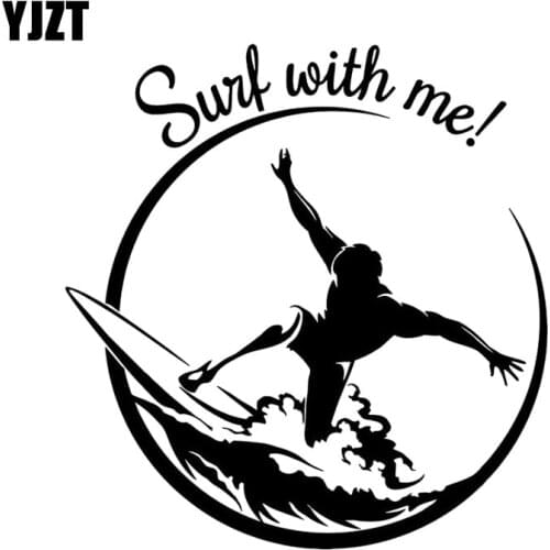 YJZT 14.6CM*15.3CM Garage Surfer Surfing Wave Extreme Decorative Bumper Car Sticker Personalized Window Decals C31-0081