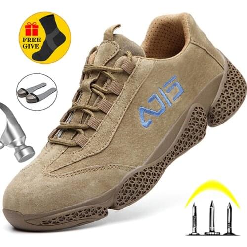Safety Shoes Men Indestructible Work Shoes Steel Toe Work Sneakers Male Puncture Proof Work Boots Construction Industrial Shoes