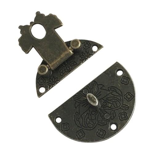 3x Retro Vintage Lock Zinc Alloy Buckle Wooden Wine Gift Box Lock Buckle Box Lock Clasps with Screws