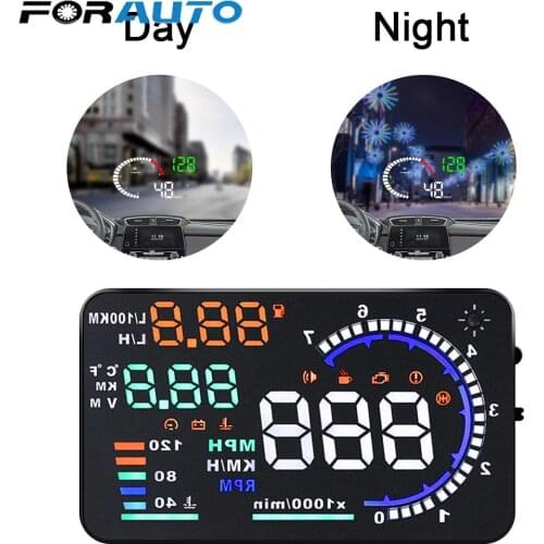 4" X6 Voltage Alarm 5.5" A8 OBD2 HUD Car Head Up Display Data Diagnostic Tool LED Windshield Projector Speed Fuel Warning