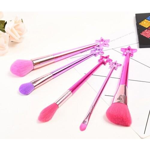 5pcs Fairy Makeup Brushes Set Powder Blush Eyeshadow brushes Fairy Cosmetic Makeup Tool set star handle