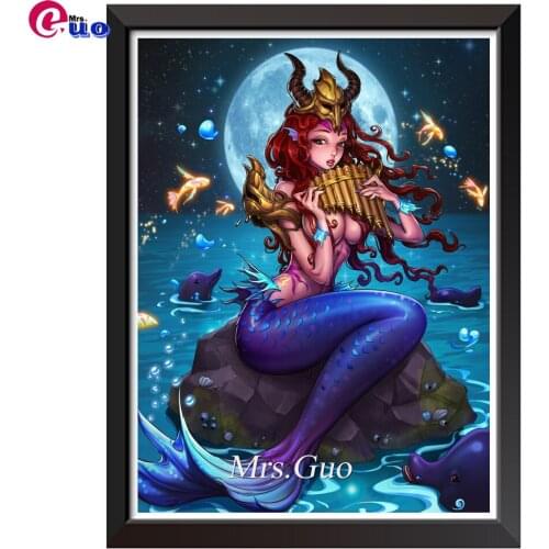 5d Diamond Painting Sea Goddess Diy Full Square Drill Handmade Crafts Diamond Embroidery Mermaid Song Moon Cross Stitch Kits