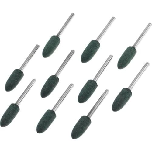 10Pcs Dremel Accessories 6mm Rubber Grinding Head Metal Surface Buffing Polishing Mounted Point for Rotary Tool 3mm Shank
