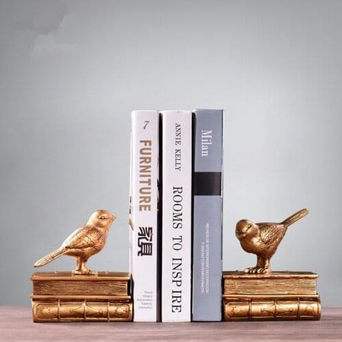 Home Decoration Accessories Modern Bookend Book Stop Fairy Garden Vintage Home Decor Gold Bird Miniature Garden Paris