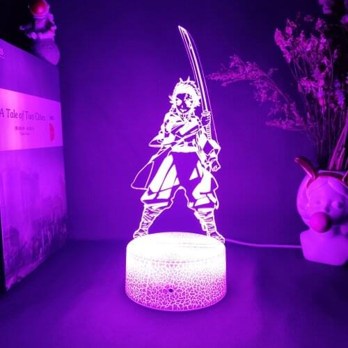 Anime 3D Led Lights Demon Slayer: Kimetsu no Yaiba Kamado Tanjirou Figurine Cool Manga Night Light kimetsu no yaiba Craft Gift